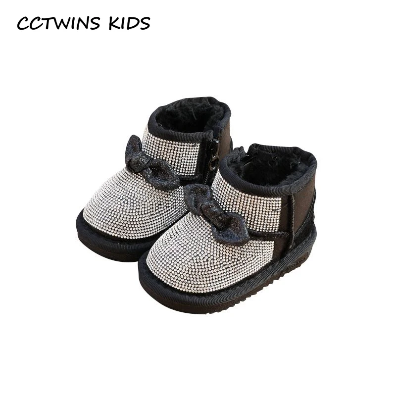 

CCTWINS KIDS 2018 Winter Baby Fashion Rhinestone Shoe Girl Brand Butterfly Snow Boot Toddler Pu Leather Ankle Boot CS1710