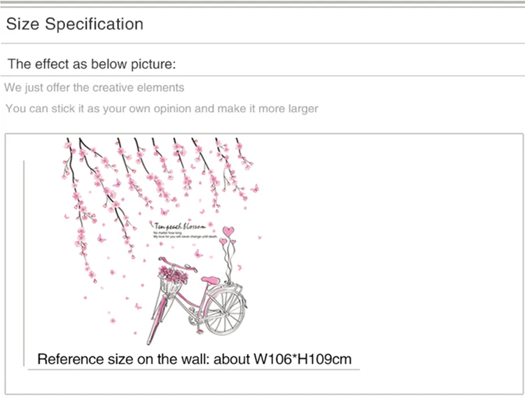 [Shijuekongjian] мультфильм девушка наклейки на стену DIY Персик цветы велосипед настенные наклейки для детской комнаты украшения детской спальни