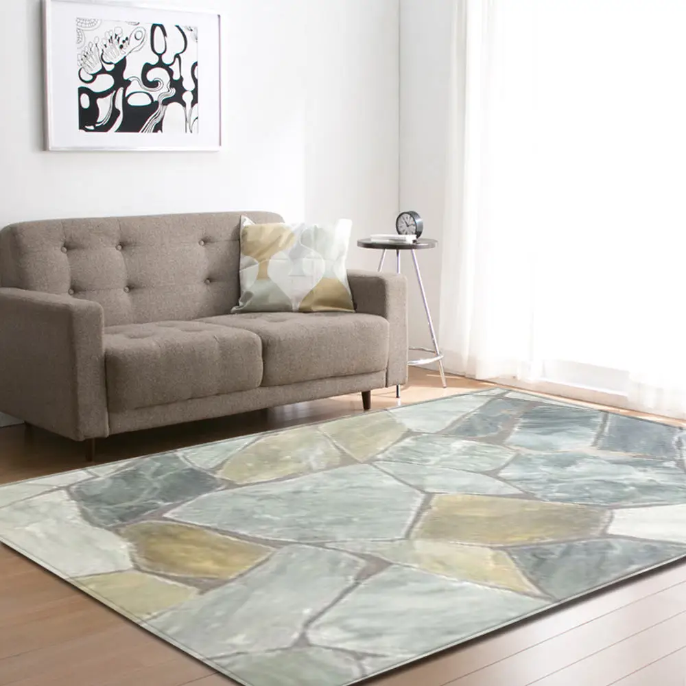 Скандинавские ковры с 3D рисунком из камней, мягкие фланелевые Нескользящие Коврики для чайного столика, прикроватные коврики для спальни, гостиной - Цвет: No-5