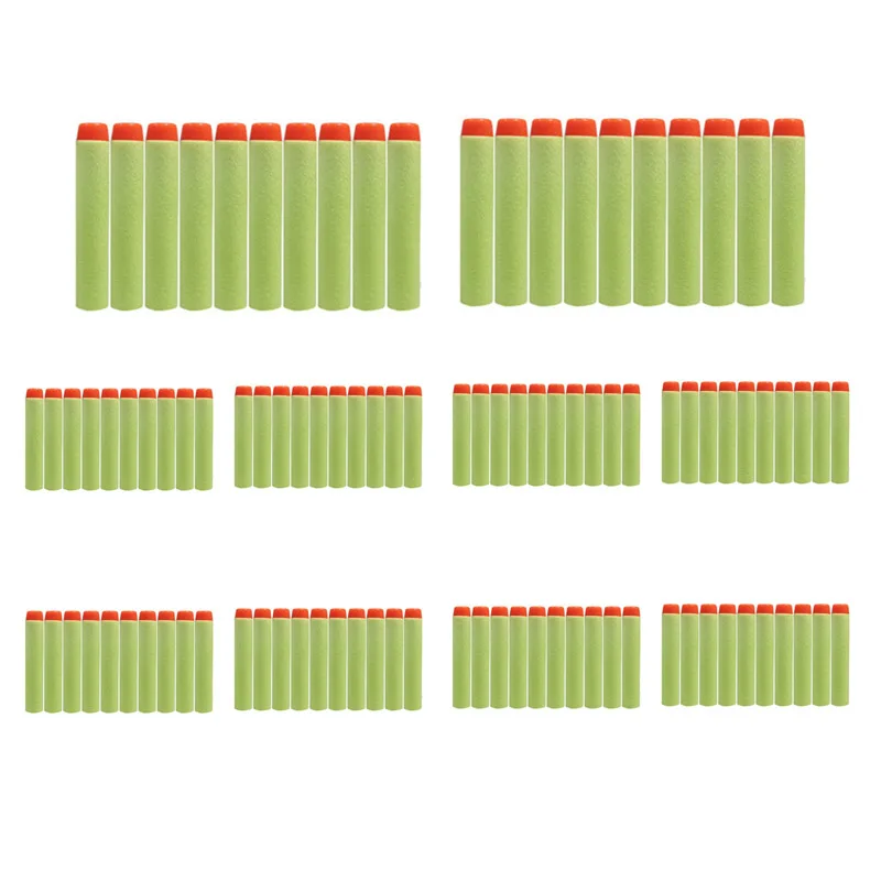 100 шт многоцветный 7,2 см EVA мягкий полый отверстие головы Запасной комплект для Дартс Игрушечный Пистолет пули для Nerf комплект бластеров дети подарки на день рождения - Цвет: Light Green