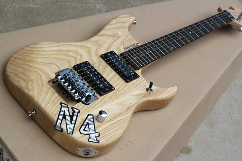

Natural Wood Color ASH Electric Guitar with Reverse Headstock,HH Pickups,Tremolo,Chrome Hardware,offering customized services