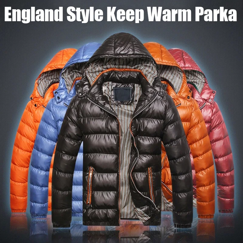 2018 Британская мода зимняя куртка для мужчин толстый бархат теплая парка 5 верхняя одежда разных цветов дикий личность повседневное хлопок