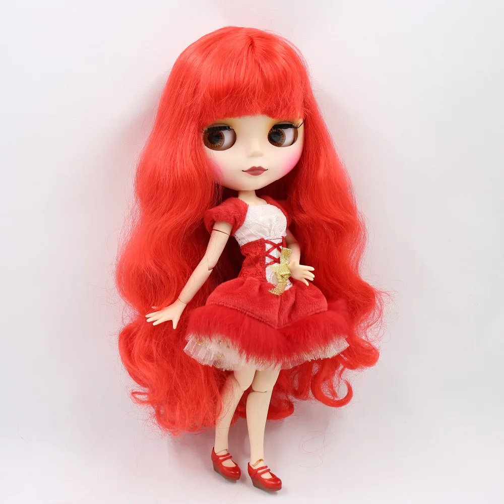 

factory blyth doll 1/6 bjd joint body white skin matte face red hair BL1061 30cm