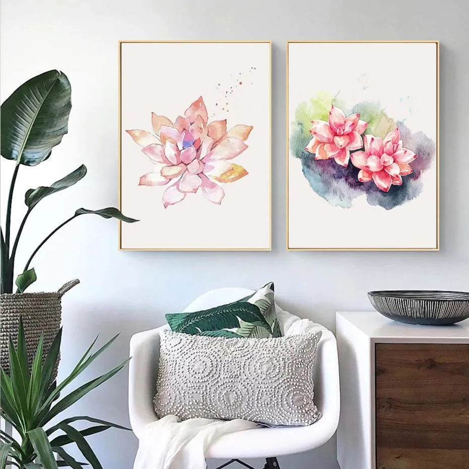Nature Flowers Succulent Plants Nordic Wall Art Prints Poster Modern Home Decor Canvas Painting Modular Wall Picture For Bedroom (3)