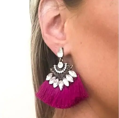 

Exaggerate Ethnic Vintage Drop Earrings Long Fringe Earrings Boho Statement Jewelry Tassel Earrings For Women pendientes flecos