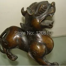Редкий Старый Династии Цин меди резьба-Плутос монстр статуя/скульптура лучшая коллекция и украшение