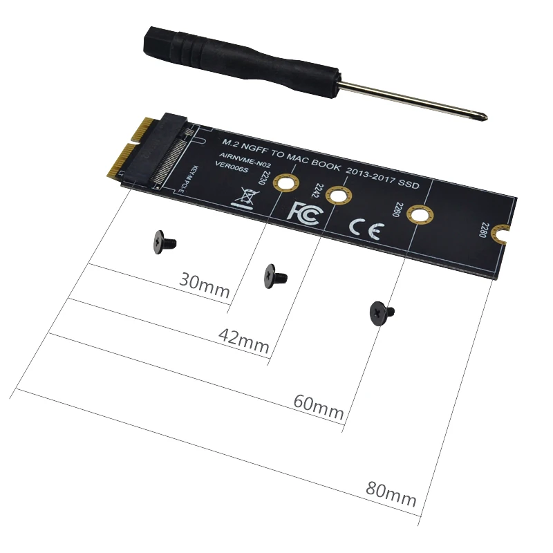 M key M.2 PCIe AHCI SSD адаптер карта для 2013 2014 2015 2017 MACBOOK Air A1465 A1466 Pro A1398 A1502 A1419 поддержка 2230
