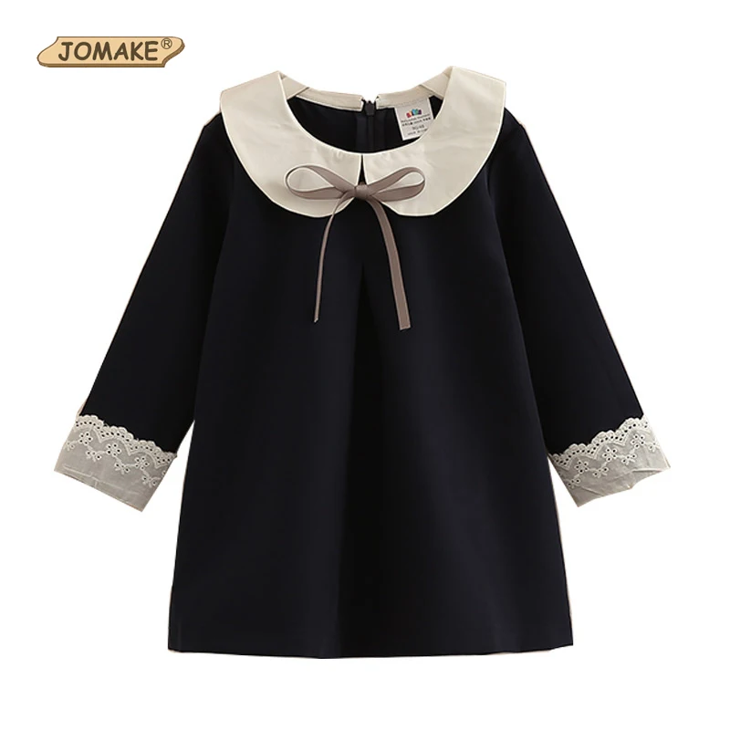 JOMAKE Girls Dress 2018 New Spring Brand Children Clothes Bow School Baby Girl Princess Dress 2-12 Years Kids Dresses For Girls цена JOMAKE Girls Dress 2018 New Spring Brand Children Clothes Bow School Baby Girl Princess Dress 2-12 Years Kids Dresses For Girls цены онлайн