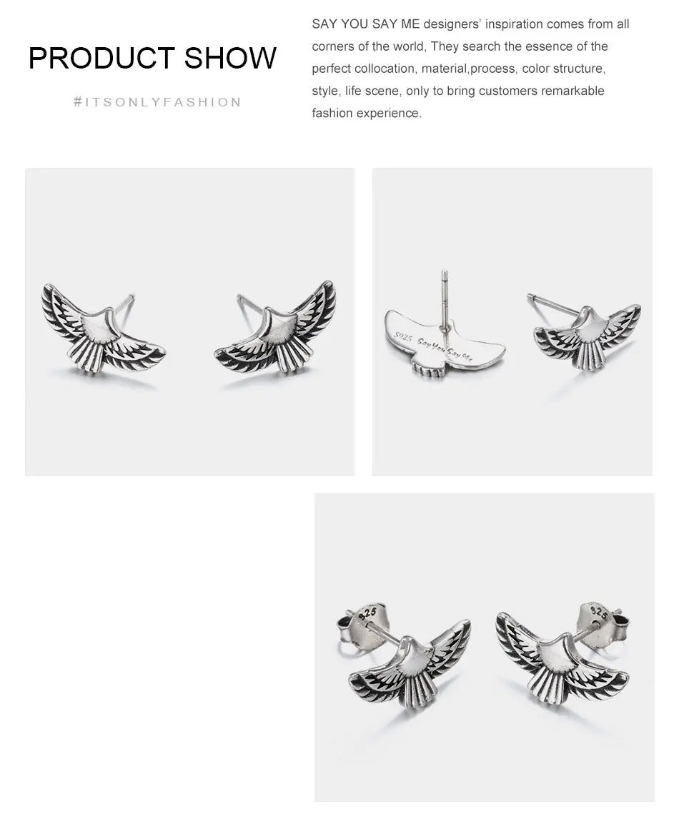 Say-You-Say-Me-925-Sterling-Silver-Flying-Bird-Earrings-Prevent-Allergy-Dream-Eagle-Earrings-Unisex-T11