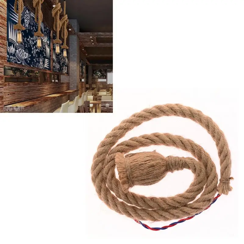 

E27 Retro Vintage Pendant Lights Base 1M Rope Lamp Base Adapter Socket Rope Living Room Loft Lamp DIY Bar Cafe Decor