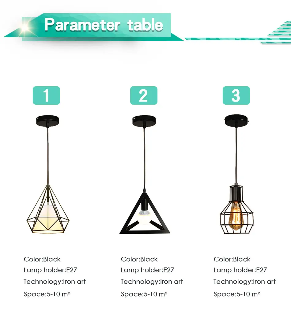 Современный подвесной светильник черная железная подвесная клетка винтажная Светодиодная лампа E27 промышленная Лофт ретро столовая