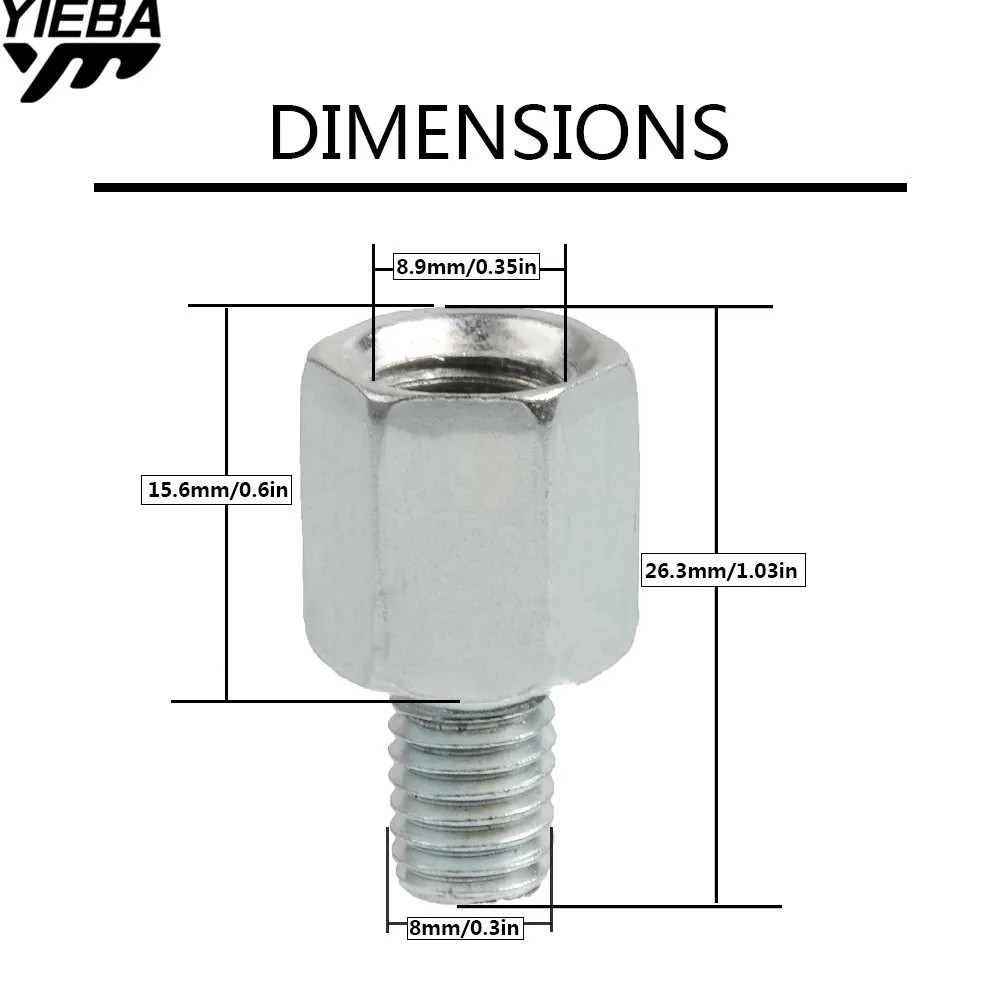 Мото скутер мотоцикл зеркала заднего вида болты винт адаптер M10 M8 10 мм 8 мм нить конвертер для Vespa piaggio Honda Kawasaki