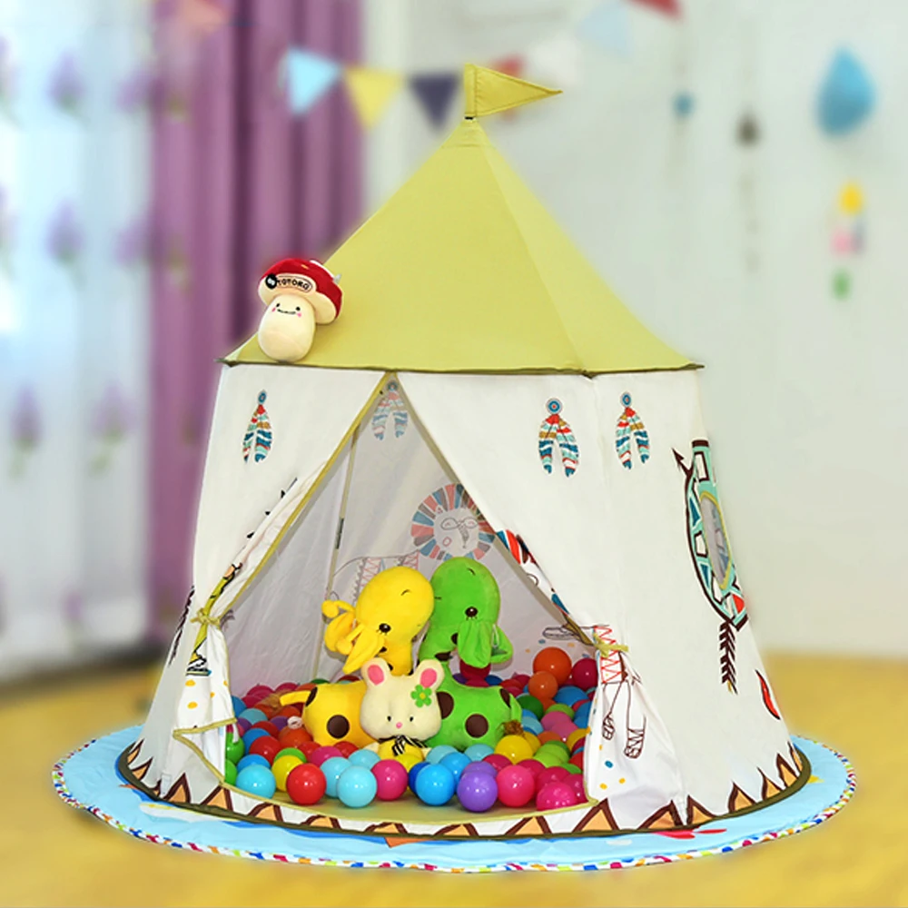 Двор детский вигвам Палатка Домик 123*116 см Портативный Замок принцессы, подарок для детей дети играют в игрушки палатки для дня рождения, рождественский подарок