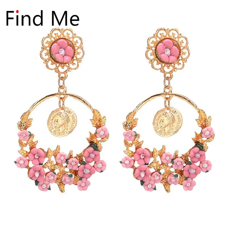 Find Me 2019 новые брендовые модные висячие серьги в стиле бохо с цветами винтажные