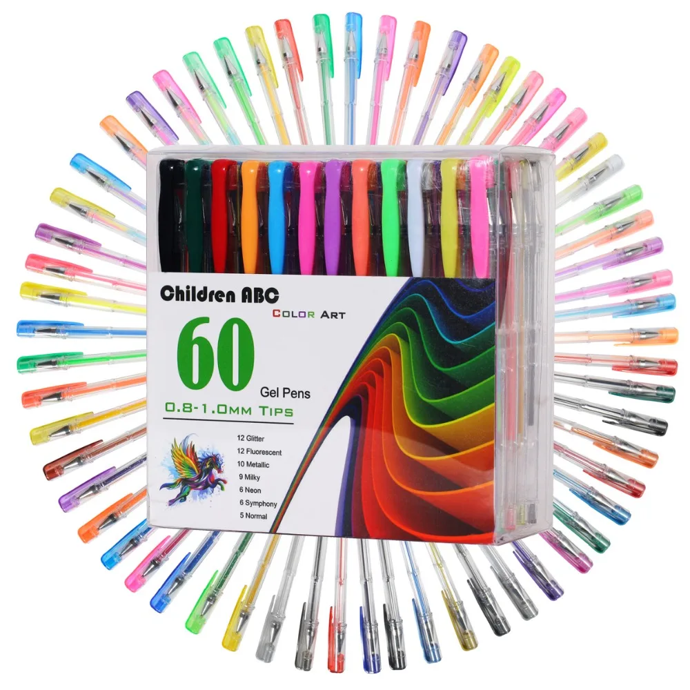 Набор гелевых ручек Lodibe 48/60/100/120, цветные гелевые ручки, блестящие металлические ручки, хороший подарок для рисования цветов, рисования