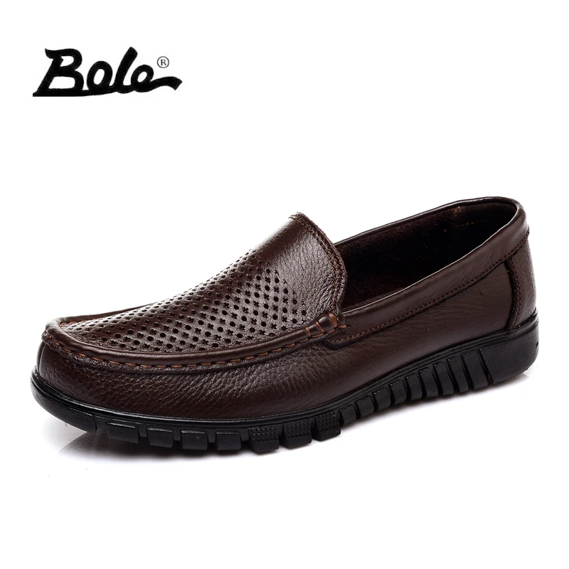 

BOLE Men Microfiber Leather Shoes New Casual Boat Shoes Summer Breathable Slip on Driving Shoes Feetwear Men Flats Dropshipping