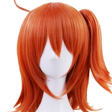 Шапка для волос+ высокотемпературное волокно Cabelo+ FGO Fate/Grand Order Gudako короткий прямой оранжевый Косплей парик с конским хвостом