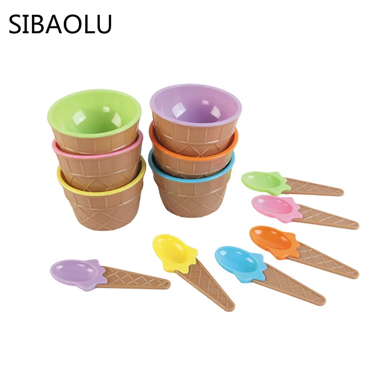 1Pc Ice Cream Bowl With 1 Spoon Melamin Geschirr Ice Cream Bowls Cute