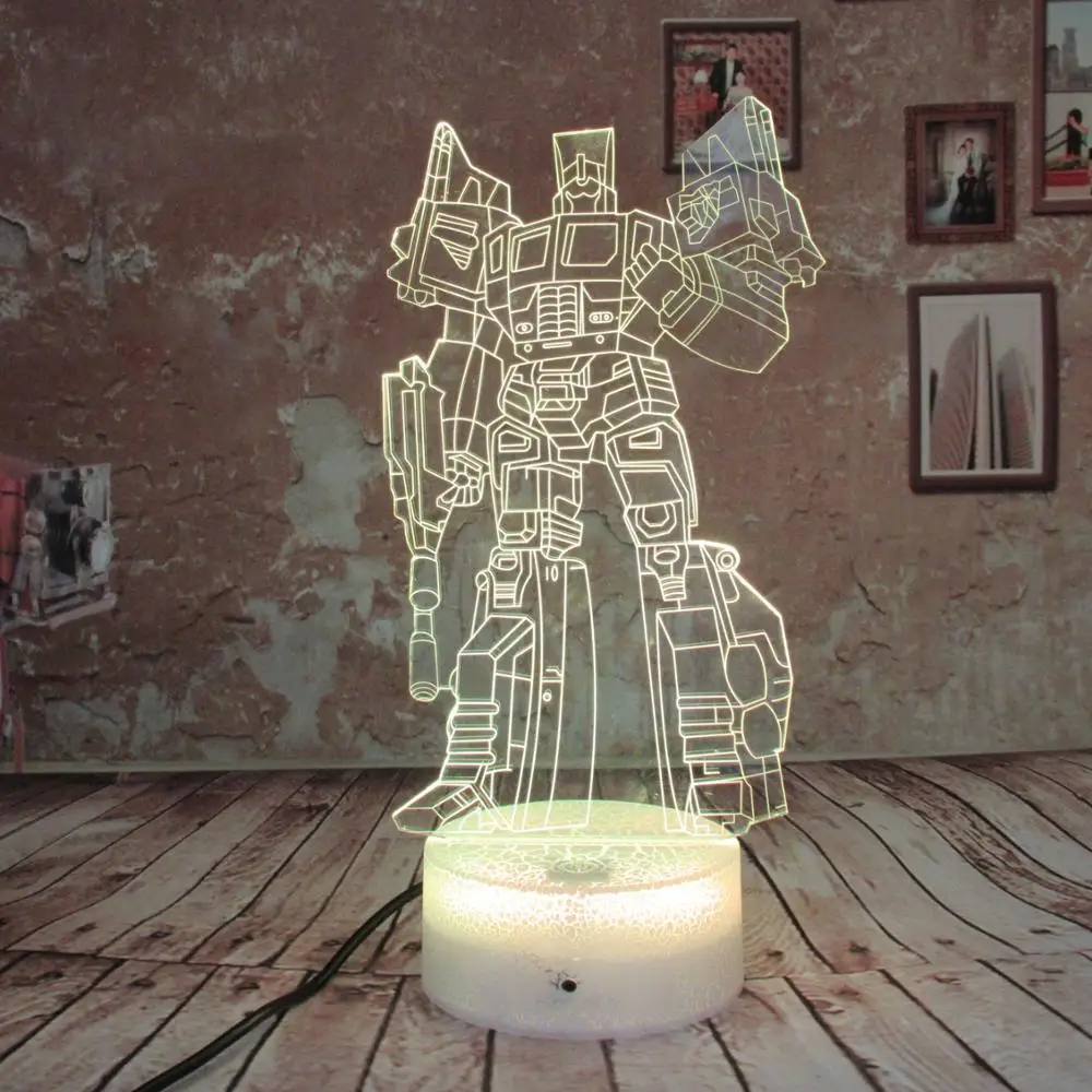 

3D Illusion Transformers Night Light Lamp,7 Colors Gradual Changing Touch Switch USB Table Desk Autobots Lamp best for Gifts