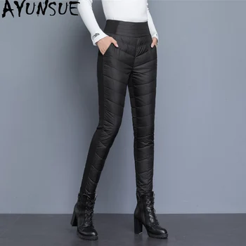 

Women's Pants White Duck Down Winter Pants Women Trousers Warm High Waist Pants 2020 Korean Thick Clothes Pantalon Femme KJ2628