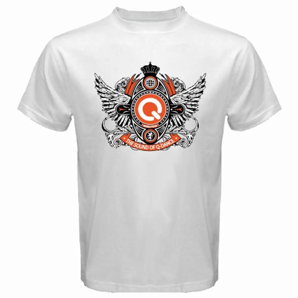 НОВЫЙ Q-Dance звук Q электро дом музыка мужская белая футболка Размер S-3XLsummer горячая