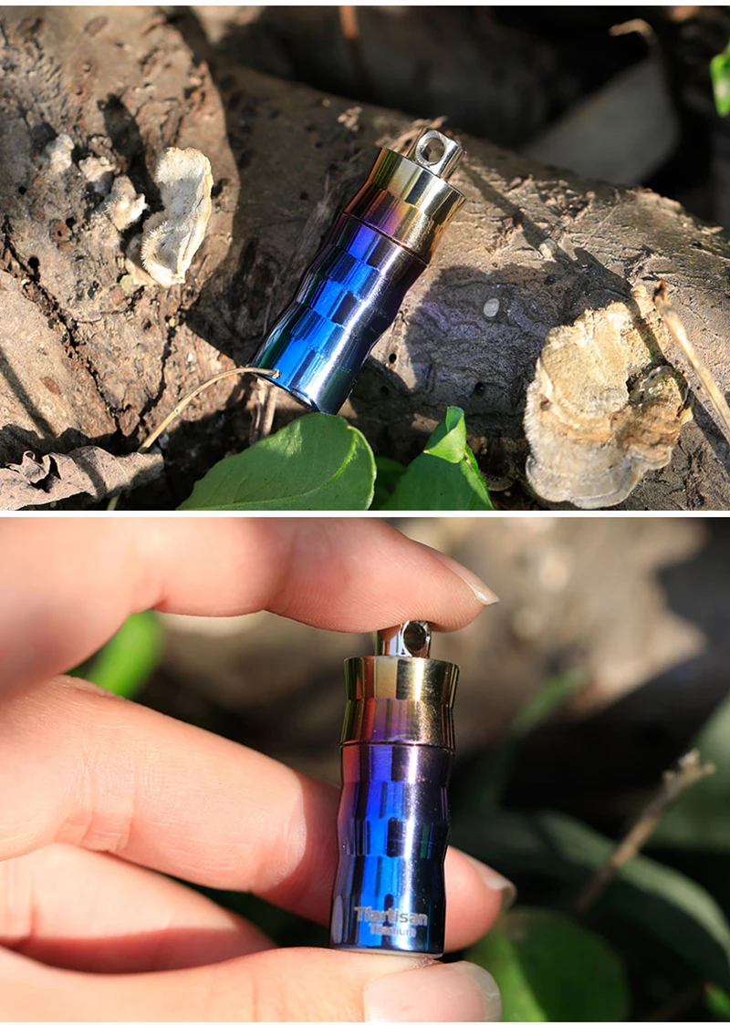 Mini chaveiro de titânio para remédios, chaveiro