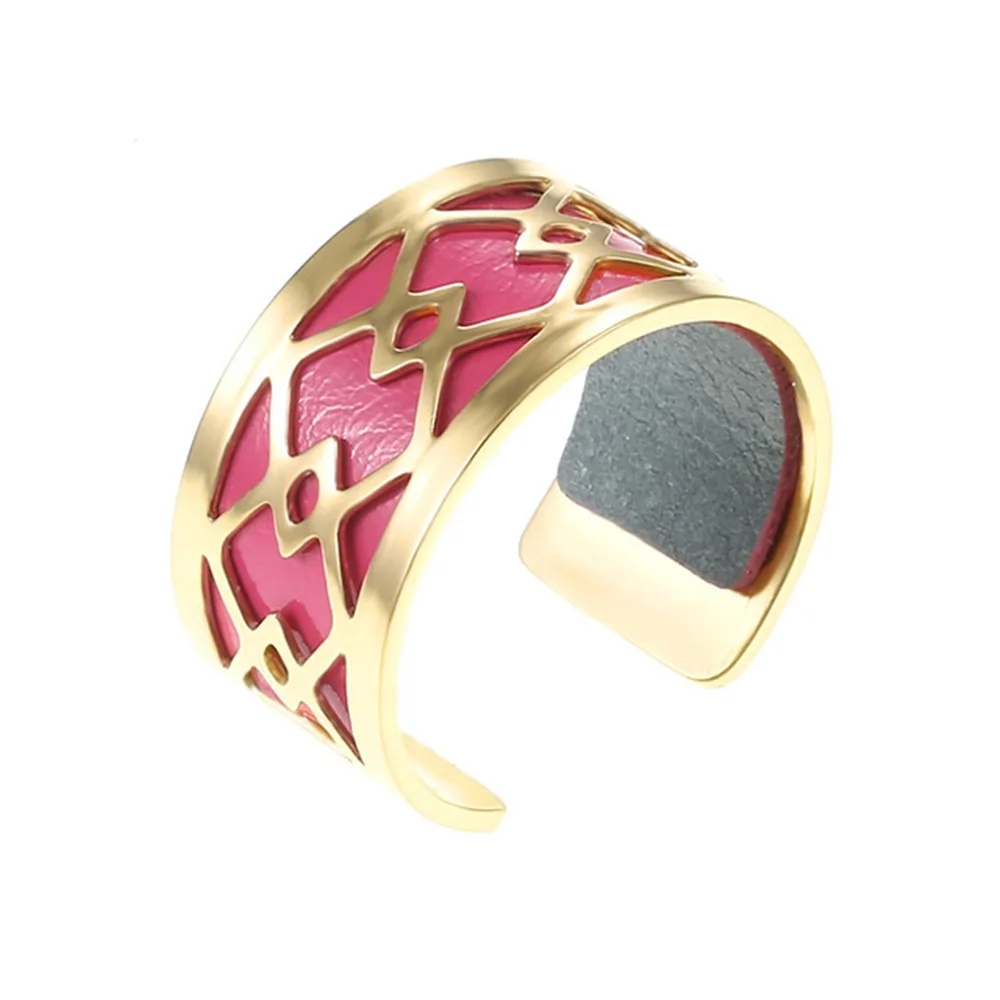 Legenstar новые золотые кольца из нержавеющей стали для женщин Anillos креативные DIY Реверсивные кожаные геометрические мужские кольца Bague Femme