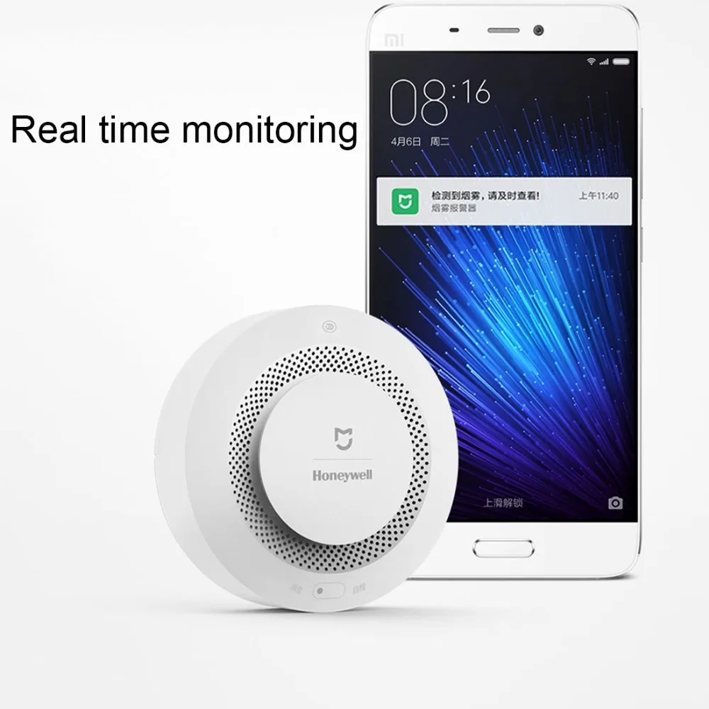 Оригинальный Xiaomi Mijia Honeywell Смарт пожарное предупреждение детектора дыма сигнализация работает с приложением Mihome управление