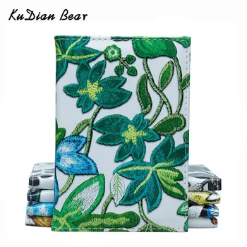 

KUDIAN BEAR Fashion Women Passport Cover Flower Printing ID Card Holder PU Leather Travel Passport Case Minimalist BIY041 PM49