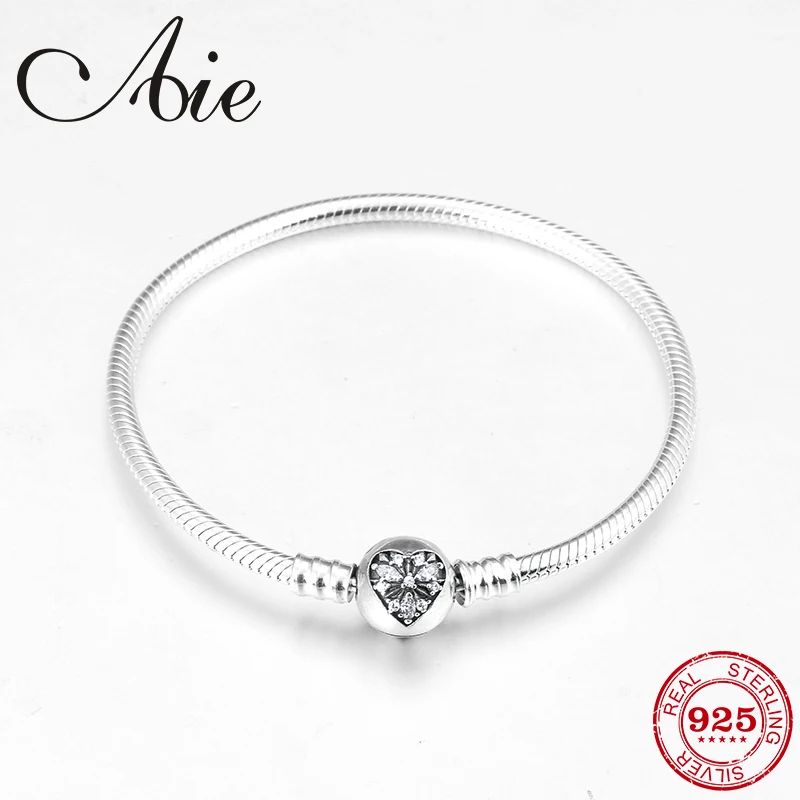 Новинка, в форме сердца, Настоящее 925 пробы, серебро для женщин, подарок, Очаровательная цепочка из змеиных костей, браслеты, модное ювелирное изделие