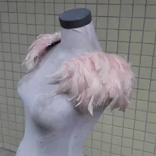 Ручной работы светло-розовый Петух Coque перо эполеты# FSP15002LP