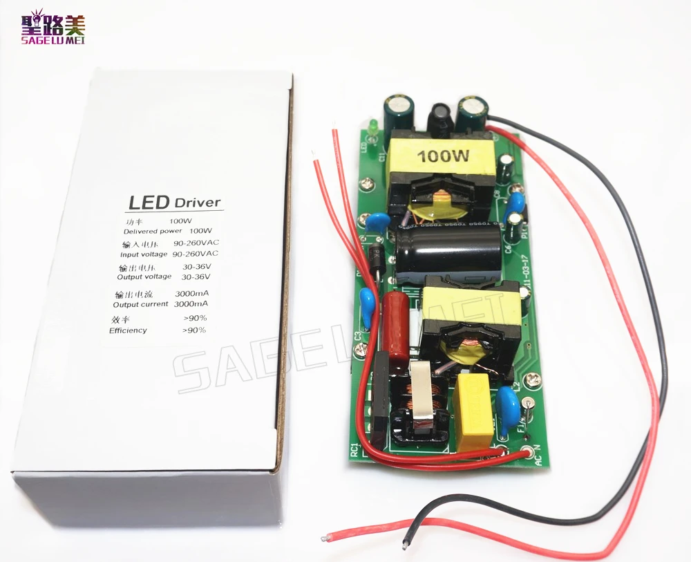

fast shipping DC30-36V 100W LED Power Supply Driver For 100Watt High power LED Light Lamp Bulb AC85-265V