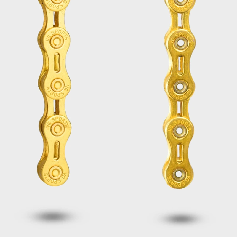 Best Vg Sports Ultralight 9 Speed Bicycle Chain Bike Chain Half Full Hollow 116L Mountain Mtb Road Bike Chains-Gold 3