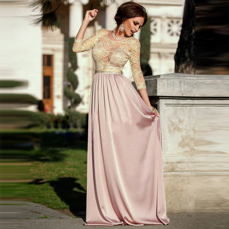 VD1025 Best selling women new evening vintage dress embroidery robe