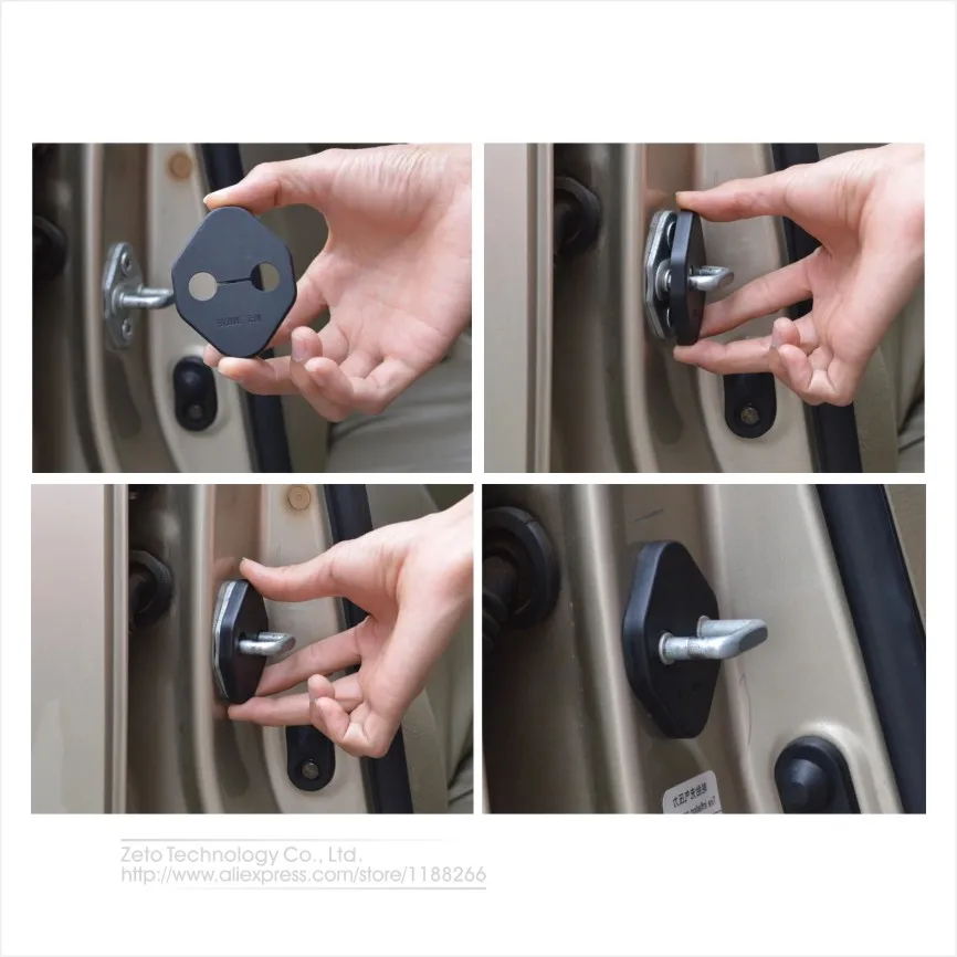 4Pcs Car Door Lock Cover Auto Door Lock Buckle Cover For Skoda VW Audi