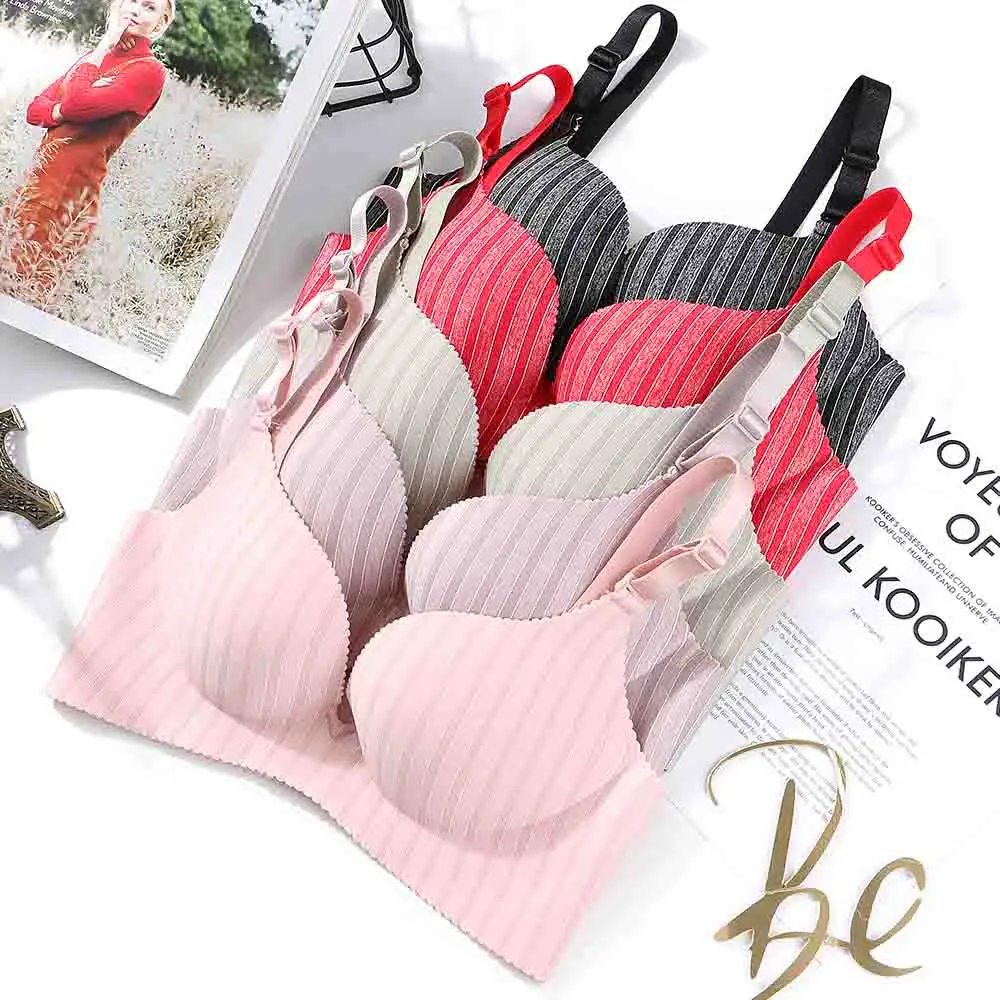 

Womens Push Up Bra Seamless Bras For Women Support Sexy Lingerie Wireless Bralette stripe Brassiere Female Underwear BH