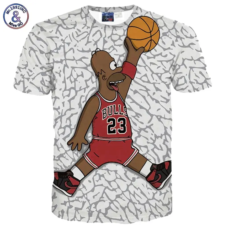 2017 Летняя мужская футболка с 3D принтом в стиле хип-хоп героями аниме BULLS Jordan 23 |