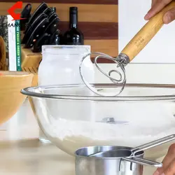 Chanovel 2017 кухня гаджет из нержавеющей стали смеситель Поворотный Многофункциональный Венчик с дубовой ручкой белое яйцо