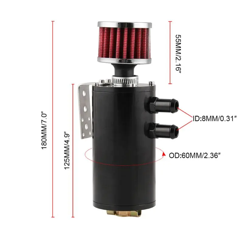 Car Modification Ventilator Oil Can With Air Filter Universal Style Exhaust Machine Breather Reservoir Tank Filter Car Modification Ventilator Oil Can With Air Filter Universal Style Exhaust Machine Breather Reservoir Tank Filter