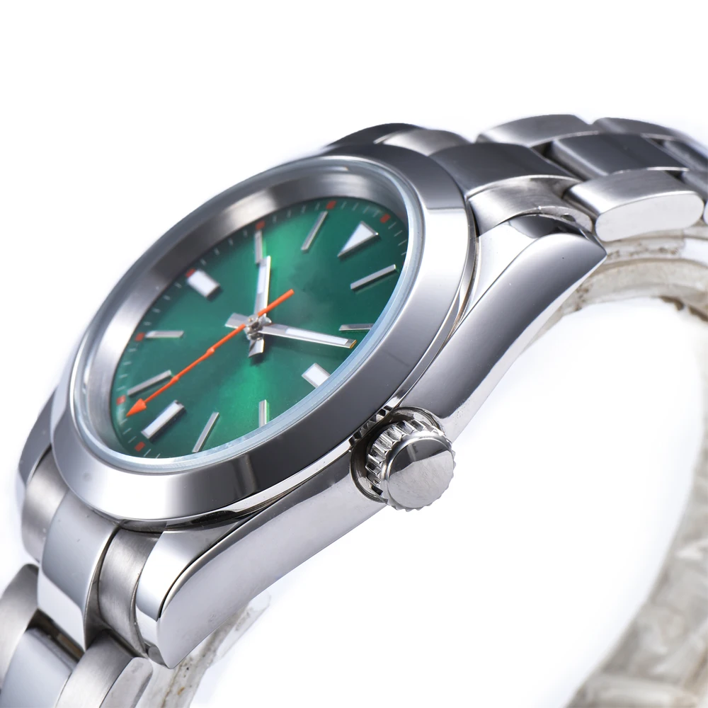 Роскошные брендовые автоматические механические часы для мужчин, мужские часы 40 мм, стерильный циферблат, минеральное стекло, браслет из нержавеющей стали aaa10