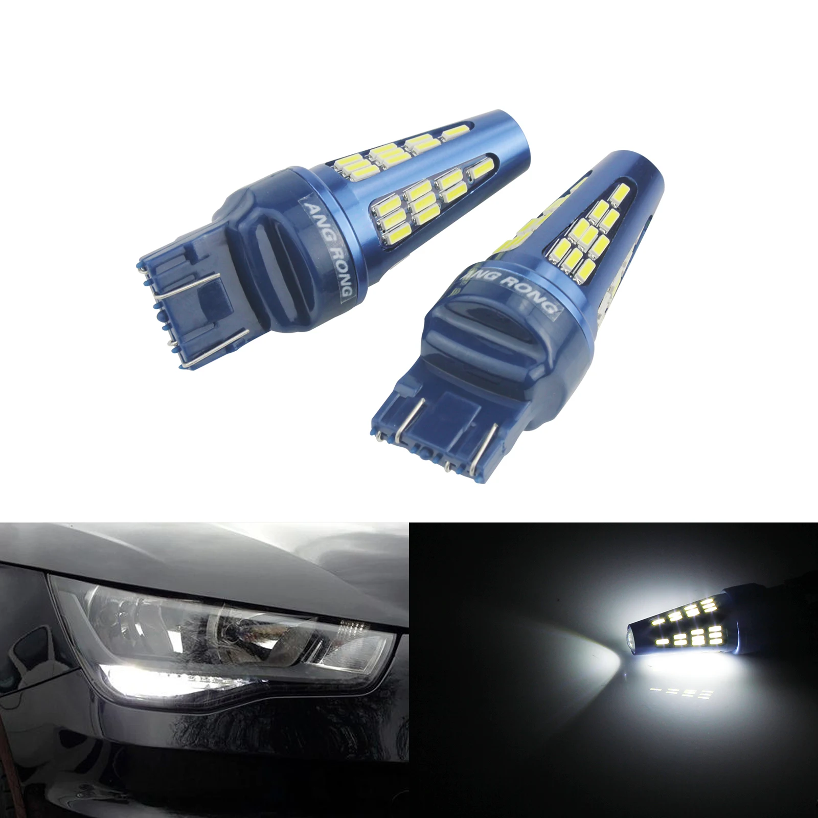 ANGRONG 2x7440 7443 W21/5W 48 SMD светодиодный светильник дневной ходовой DRL для
