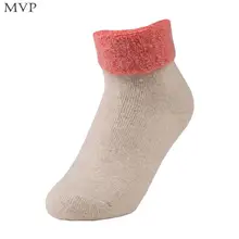 Женские повседневные Мягкие Лоскутные толстые теплые красные, хаки, темно-зеленые, темно-красные, синие носки зимние носки