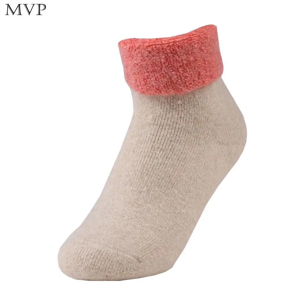 

Women Casual Soft Patchwork Thick Warm Red, Khaki, Dark Green, Dark Red, Blue Socks Winter Socks