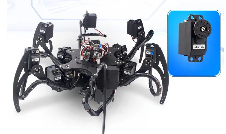 DIY 18DOF паук машина рамка Комплект 3 мм алюминиевый сплав шесть футов шестиногий робот(без сервопривода) Пульт дистанционного управления робот игрушка