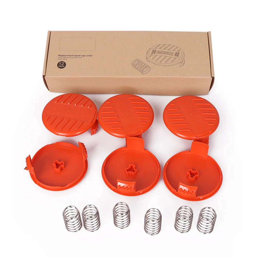 Weed Eater Spool Cap Covers Compatible with Black Decker String Trimmer Spool cap protects Spool Cap Covers 6 x Springs
