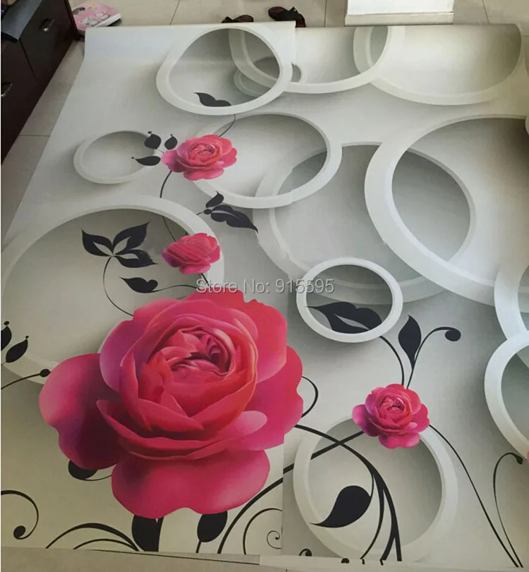 Пользовательские Настенные обои цветок современный 3D стереоскопическая Роза гостиная диван тв фоны для фотосъемки Фреска де Parede 3D