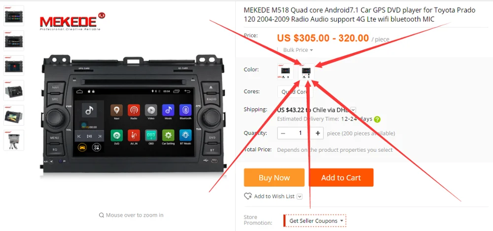 Clearance MEKEDE M518 Quad core Android7.1 Car GPS DVD player for Toyota Prado 120 2004-2009 Radio Audio support 4G Lte wifi bluetooth MIC 6