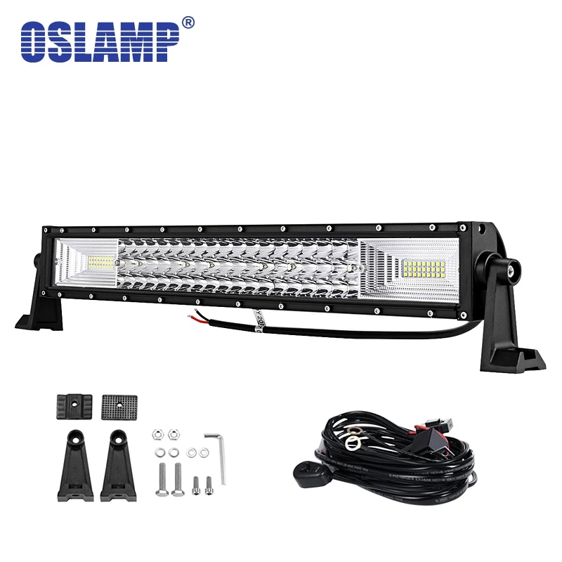 

Oslamp 22" 324W Straight LED Light Bar 3 Row Combo Beam Led Bar Work Light For 4x4 Truck ATV Trailer Car Offroad Driving Light