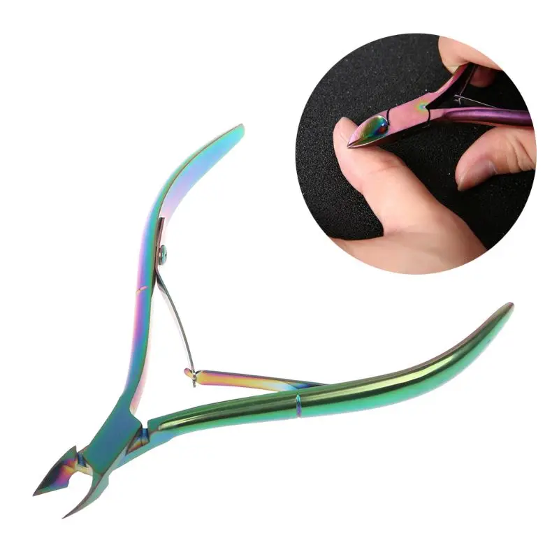 Ferramenta de Aço Cuidados com as Unhas Bonito Colorido Unha Pele Morta Removedor Cutícula Empurrador Clippers Tesoura Inoxidável Alta Qualidade Cortador