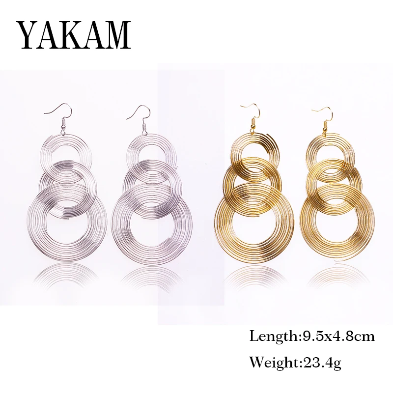 

Big dangle pendants gold silver color round drop earrings for women girl best friend gifts abstract Vintage jewelry 2019 earring